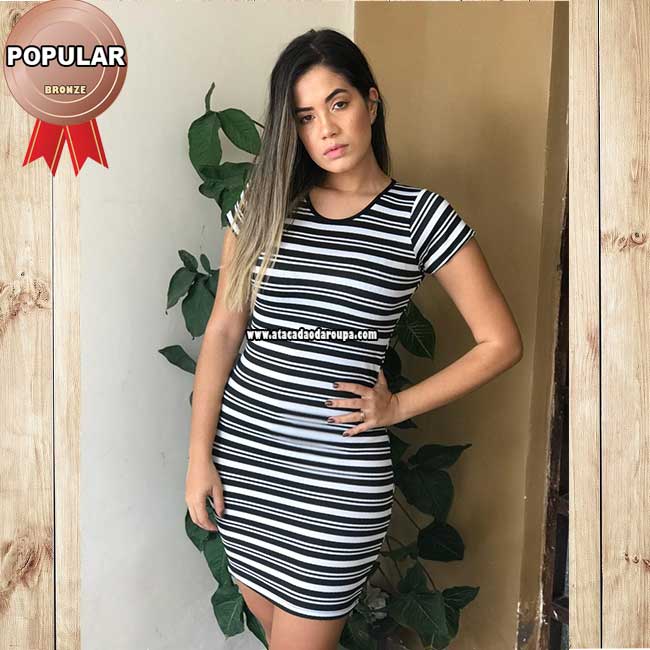 Vestidos Listrados Crepe M