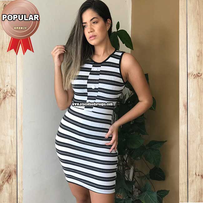 Vestidos Listrados Crepe M