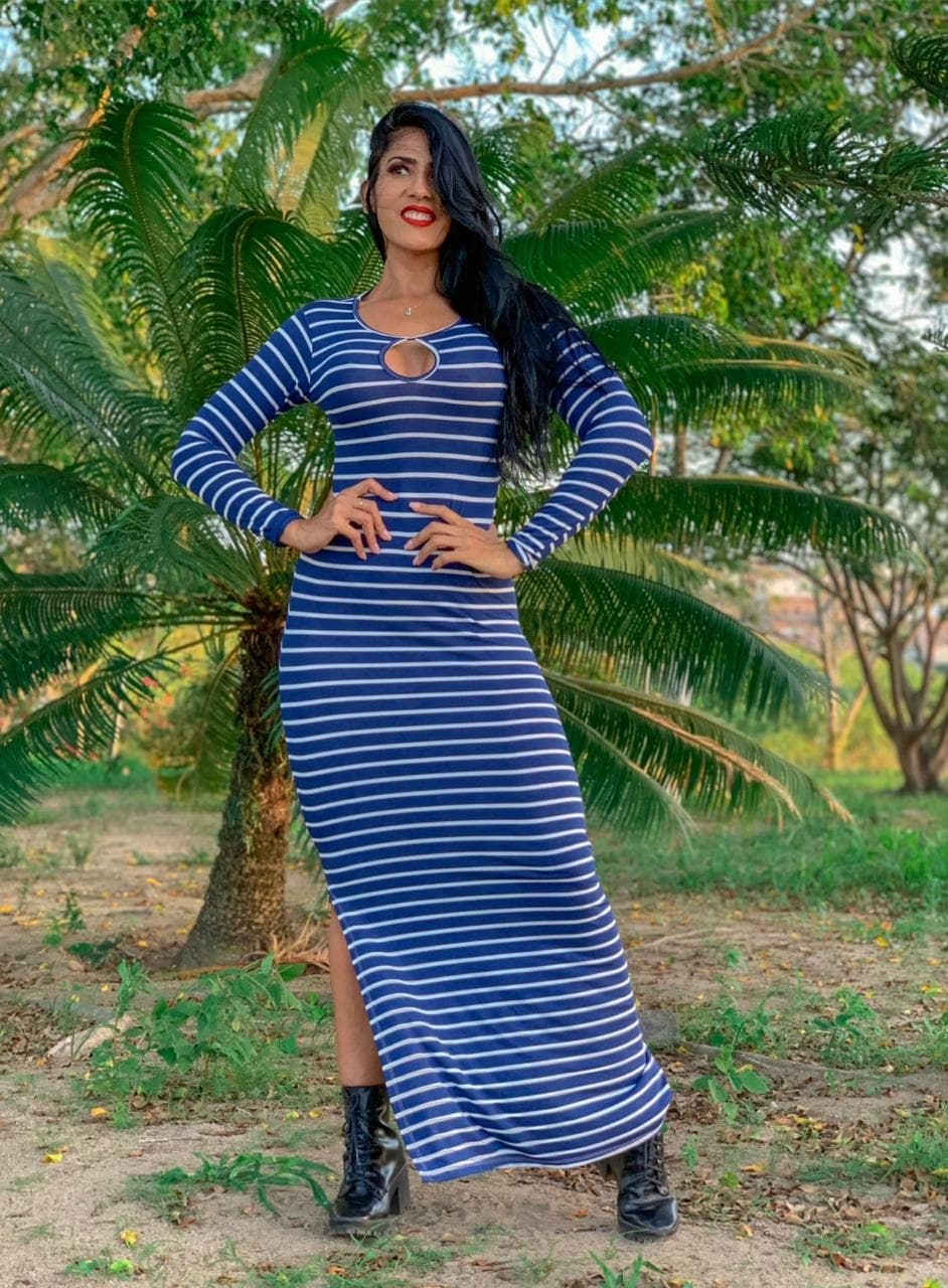 Vestidos e Macacão Listrados M